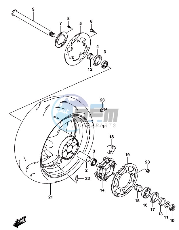 REAR WHEEL (GSX-S1000AUFL8 E21)