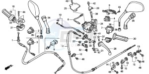 NES150 125 drawing HANDLE LEVER/SWITCH/CABLE