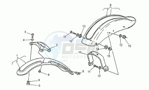 Nevada 750 drawing Front/rear mudguards