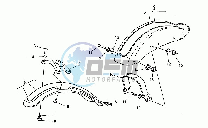 Front/rear mudguards