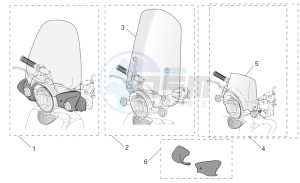 Scarabeo 125-250 e2 (eng. piaggio) drawing Acc. - Windshields