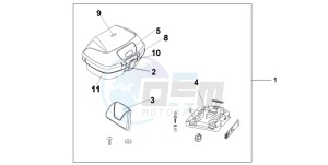 CBF600S drawing TOP BOX 45L EXCALIBUR GRAY METALLIC