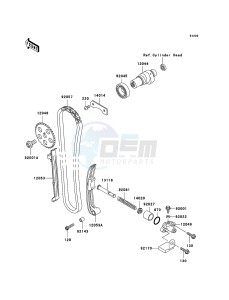 KLF250 KLF250A6F EU GB drawing Camshaft(s)/Tensioner