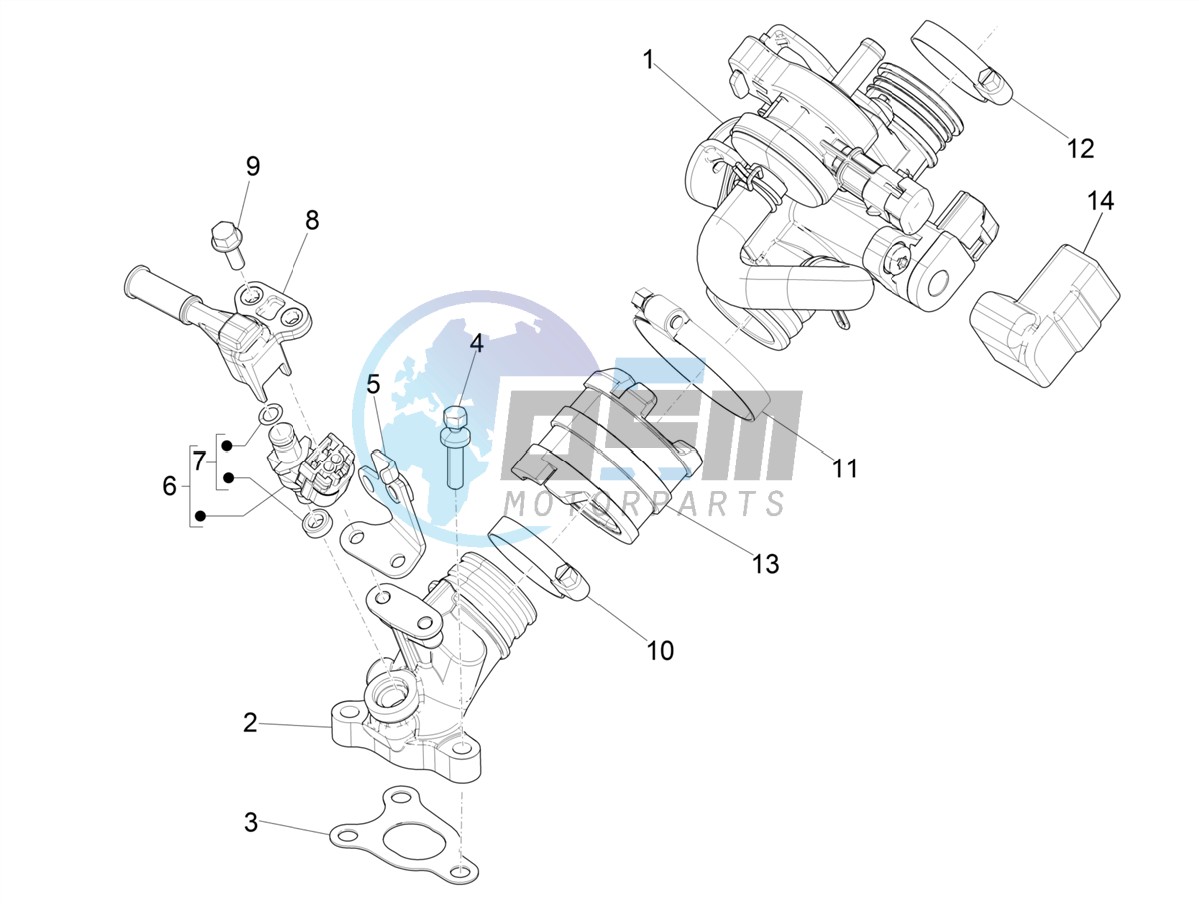 Throttle body - Injector - Induction joint