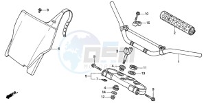 CR250R drawing HANDLE PIPE/TOP BRIDGE (CR250R4-7)