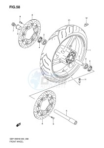 GSF1200 (E2) Bandit drawing FRONT WHEEL (GSF1200K6 SK6)