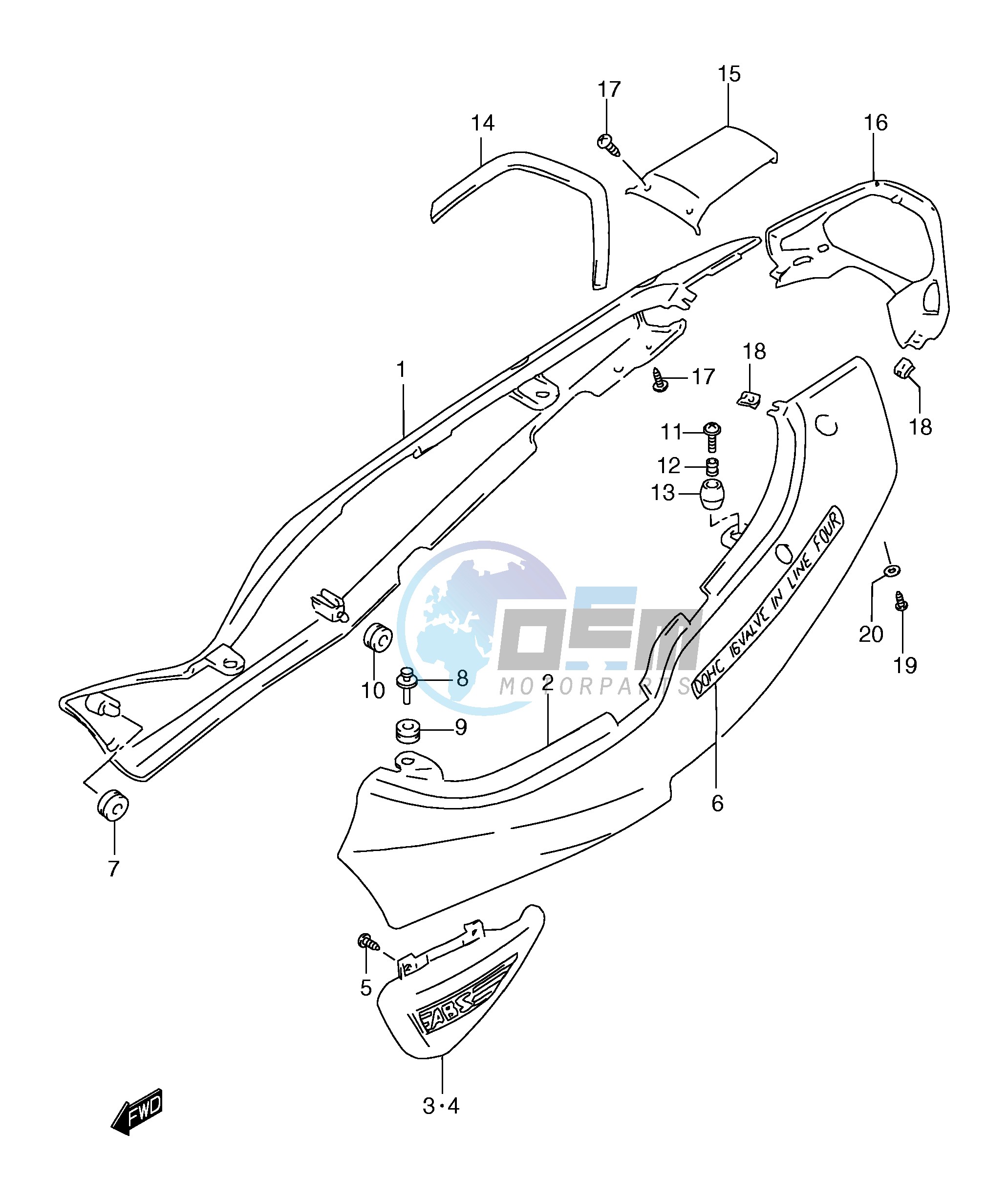 FRAME COVER (GSF1200SAX)