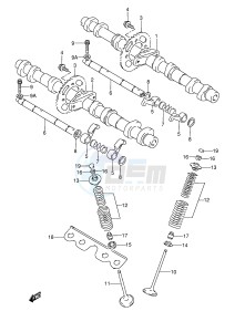 GSX600F (E2) Katana drawing CAM SHAFT   VALVE (MODEL N P R S T)