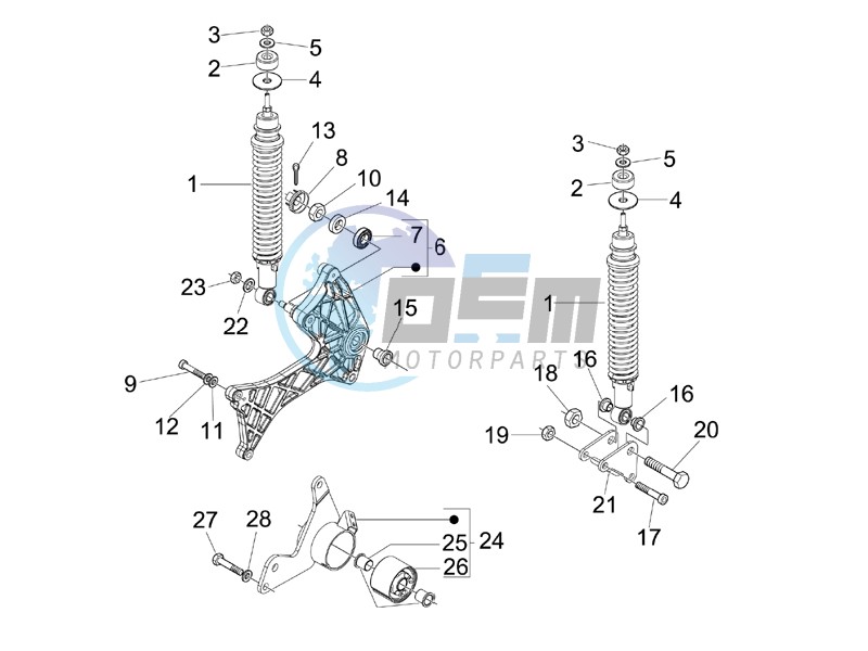 Rear suspension - Shock absorber - s