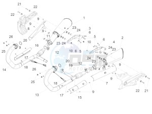 Audace 1400 USA-CND 1380 drawing Exhaust pipe