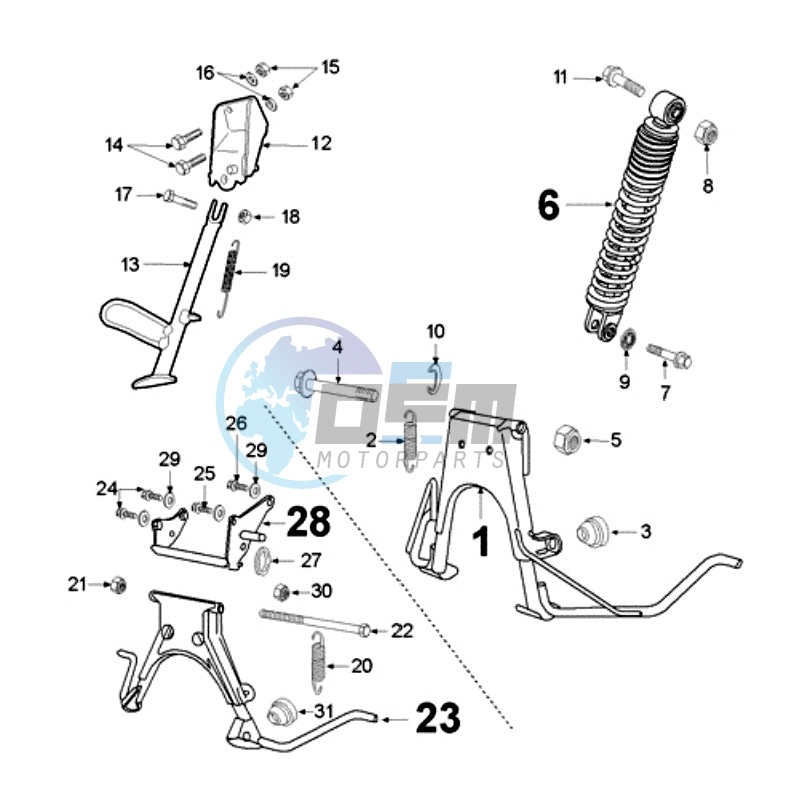 REAR SHOCK AND STAND