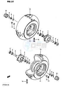 LT125 (E3) drawing FRONT WHEEL