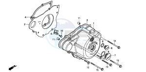 CB250P drawing LEFT CRANKCASE COVER