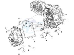 GTS 250 USA drawing Flywheel magneto cover - Oil filter