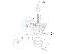 SXL 150 4T 3V CARB drawing Carburetor's components