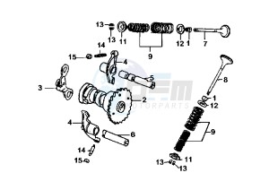 SUPER DUKE - 125 cc drawing CAMSHAFT-VALVE