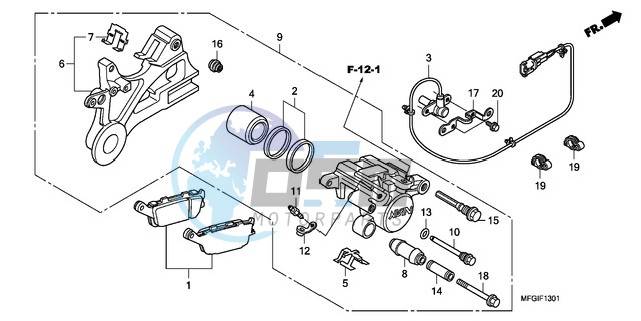 REAR BRAKE CALIPER (CB600FA/FA3)