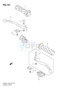 AN400 (E03) Burgman drawing HANDLE LEVER (AN400AL1 E33)