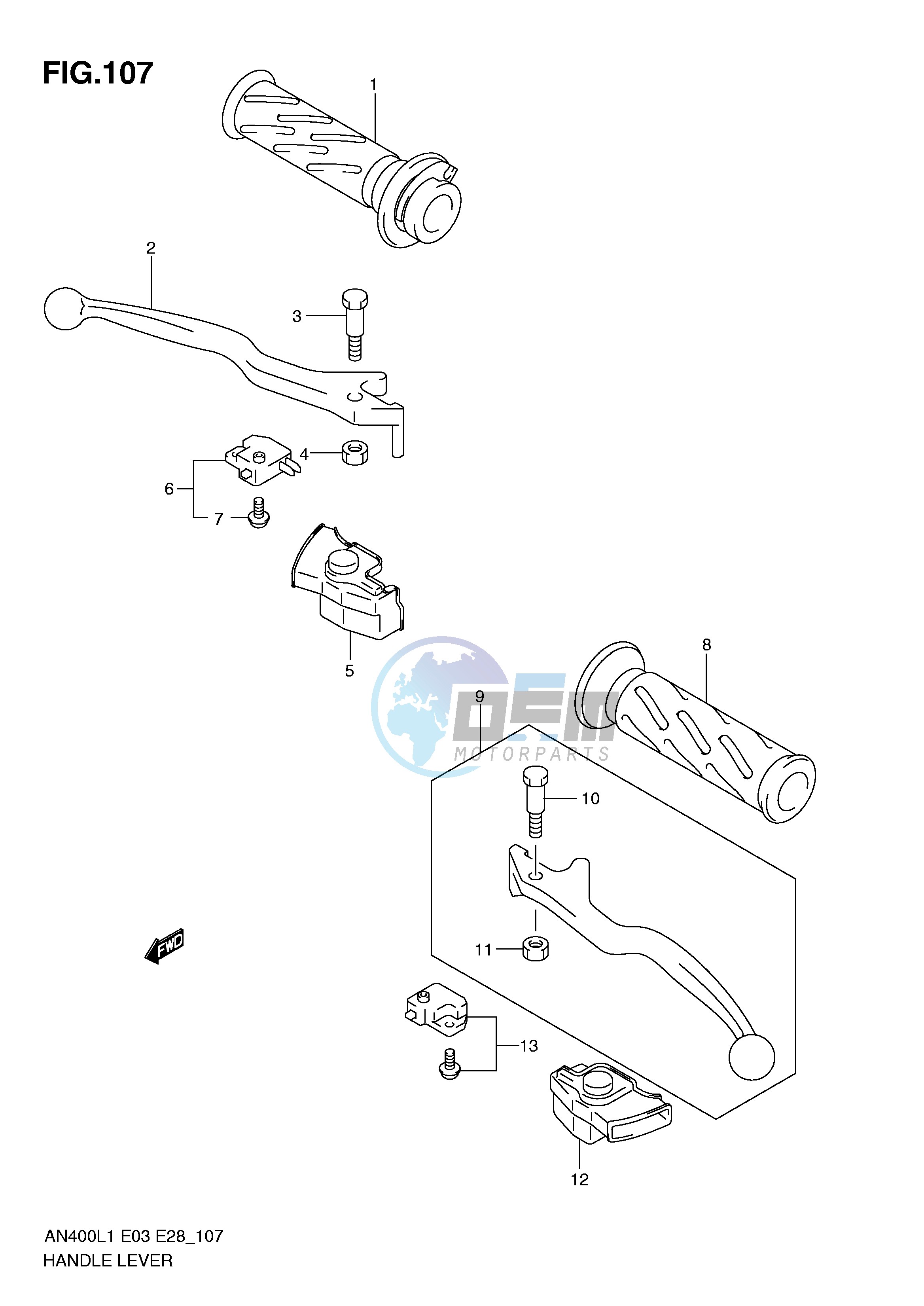 HANDLE LEVER (AN400AL1 E33)