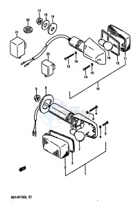 GSX-R1100 (K-L) drawing TURNSIGNAL LAMP