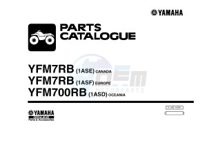 YFM700R YFM7RB RAPTOR 700R (1ASE 1ASF 1ASD) drawing .1-Front-Page