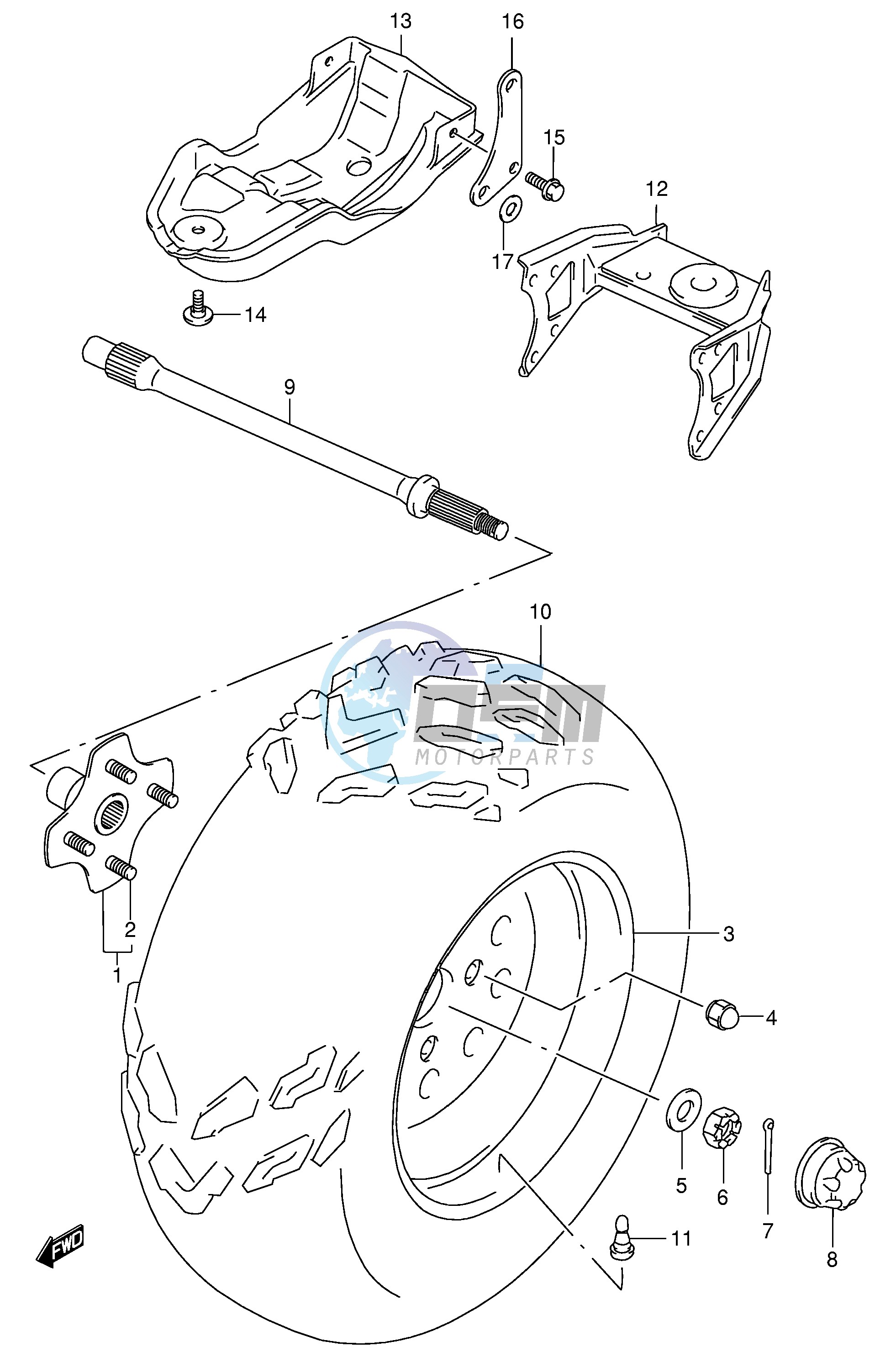 LEFT REAR WHEEL (MODEL K1)