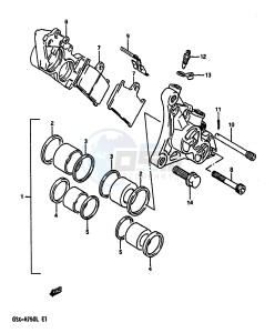 GSX-R750 (J-K-L) drawing FRONT CALIPERS (MODEL L)