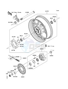 NINJA ZX-6RR ZX600-N1H FR GB XX (EU ME A(FRICA) drawing Rear Hub