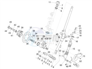 SPRINT 50 4T 3V 25 KMH E4 25 kmh (EMEA) drawing Fork/steering tube - Steering bearing unit