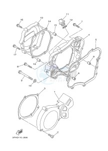 YZ85LW (1SPK) drawing CRANKCASE COVER 1