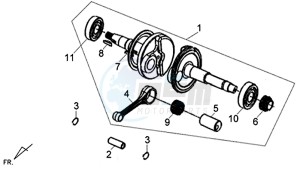 X'PRO 50 (45 KM/H) (AE05W4-FR) (L4-M1) drawing CRANKSHAFT