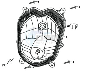 X'PRO 50 25KMH (L8) NL EURO4 drawing HEAD LAMP COMPLETE.