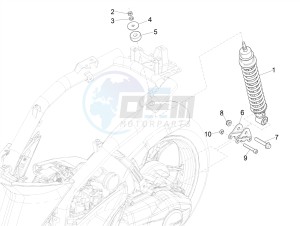 LIBERTY 125 4T IGET CORPORATE E4 (EMEA) drawing Rear suspension - Shock absorber/s