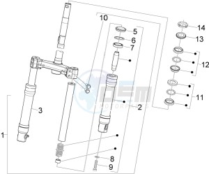 Fly 50 2t drawing Fork steering tube - Steering bearing unit