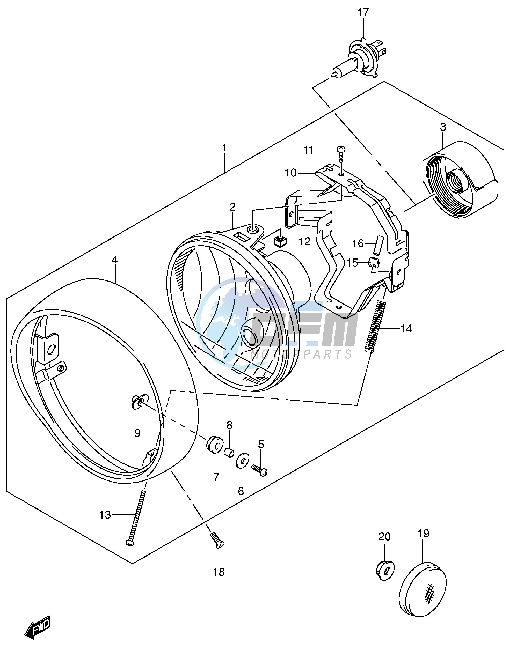 HEADLAMP ASSY (MODEL K5 E24)