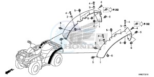 TRX680FAH Europe Direct - (ED) drawing OVER FENDER