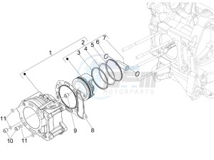 GTV 250 ie USA drawing Cylinder - piston - wrist pin unit