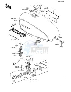 KZ 750 E (E2-E3) drawing FUEL TANK -- 81 -82 KZ750-E2_E3- -