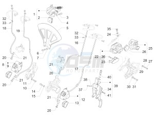 MP3 300 LT BUSINESS - SPORT ABS - ENJOY (EMEA) drawing Brakes pipes - Calipers (ABS)