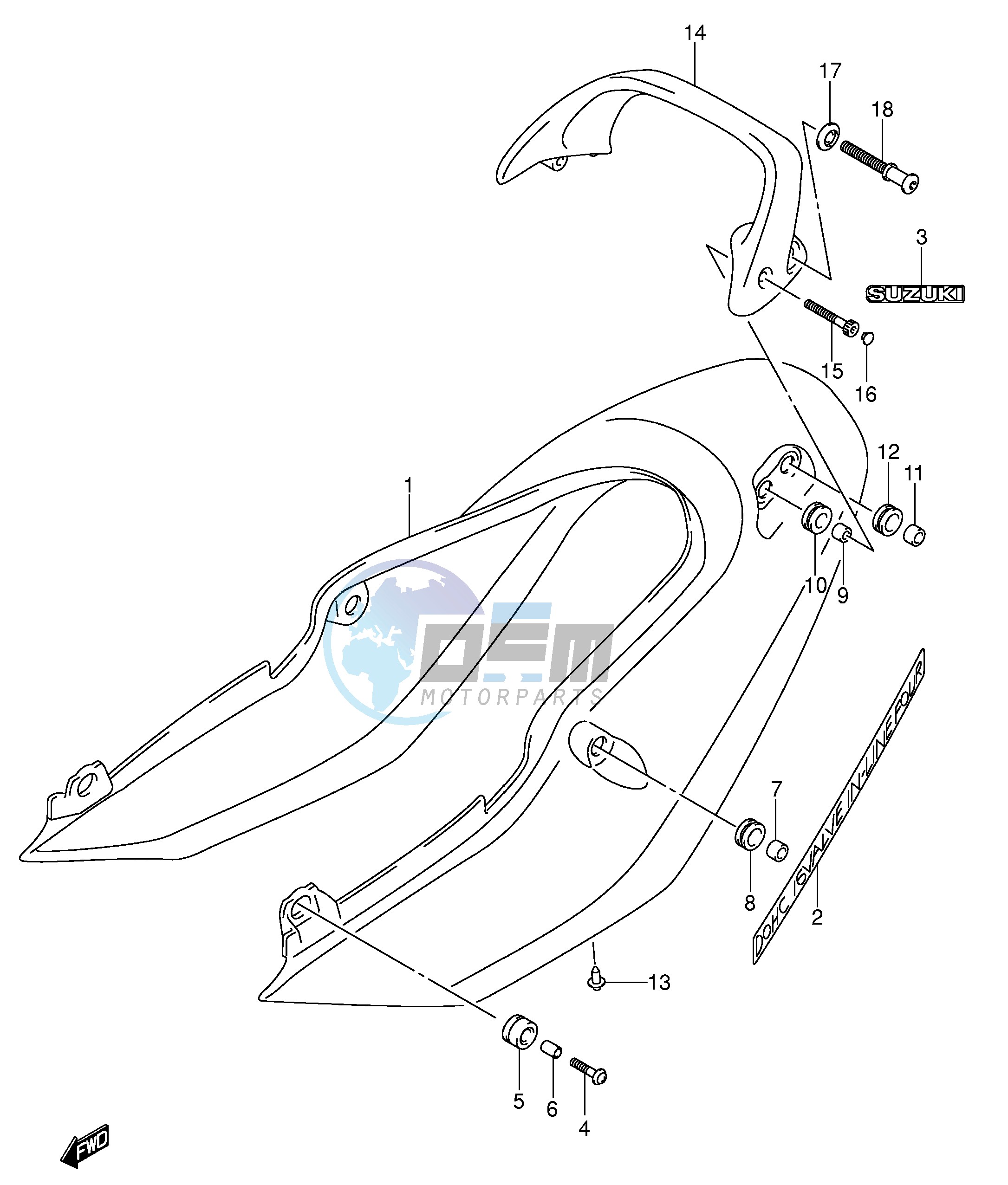 SEAT TAIL COVER (GSF600SK3 SUK3)