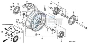 XL1000V9 F / CMF drawing REAR WHEEL