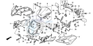 CB1300F CB1300SUPER FOUR drawing FR. COWL/SIDE COWL/WINDSC REEN