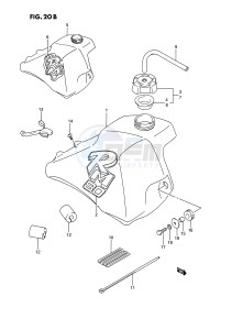 RM80 (E3) drawing FUEL TANK (MODEL L M)