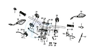 JET 14 25KMH 50 (L8) NL EURO4 drawing HANDLEBAR / BRAKE LEVERS /CABLES