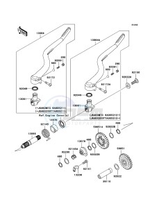 KX250F KX250T6F EU drawing Kickstarter Mechanism