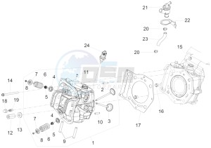 Fuoco 500 4t-4v ie e3 LT 800 drawing Cilinder head unit - Valve