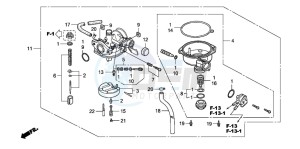 TRX90EX SPORTRAX90 drawing CARBURETOR