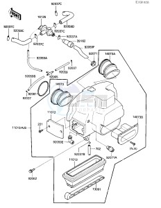 ZX 900 A [NINJA] (A1-A2) NINJA 900 drawing AIR CLEANER