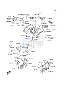 KVF300 KVF300CDF EU drawing Rear Fender(s)