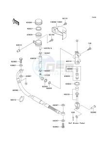 VN 1500 N [VULCAN 1500 CLASSIC FI] (N1-N3) [VULCAN 1500 CLASSIC FI] drawing REAR MASTER CYLINDER